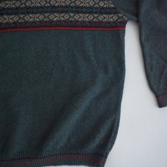Vintage Susquehanna Trail Teal Cotton Sweater Cabincore Old Money XL - Picture 5 of 10
